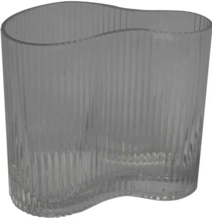 Ribbed Glass Moulded Vase