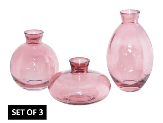 Mini Handmade Glass Bud Vases 3Pcs