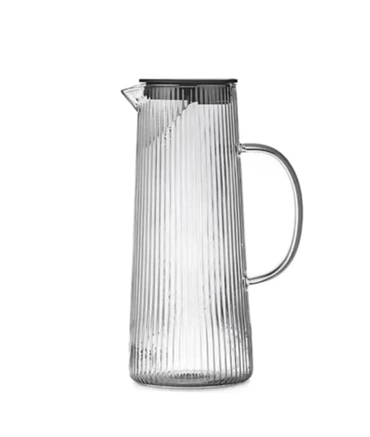 Ribbed Glass Pitcher